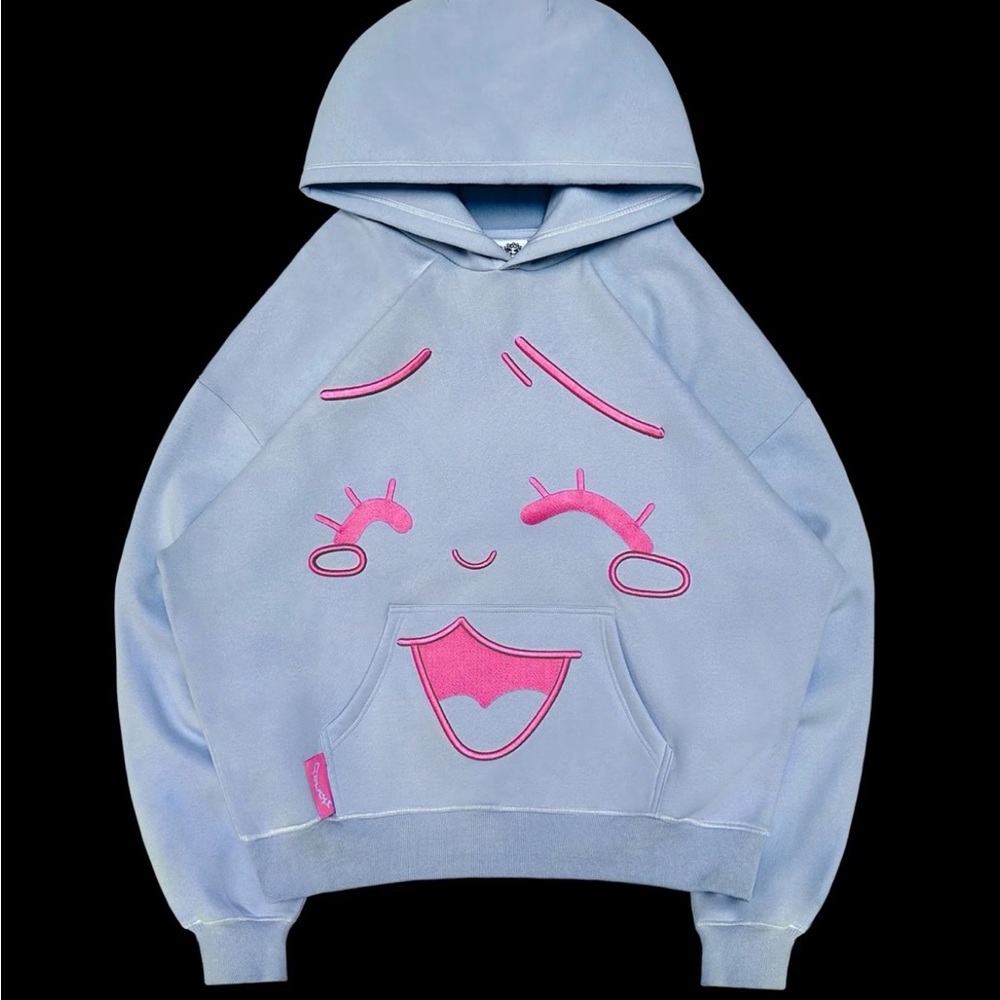 Blue and Pink Graphic Hoodie